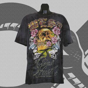 Vintage Hustler Magazine T-Shirt Men's XL Skull Graphic Gray